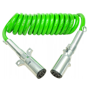 7-Way 15ft Green ABS Electric Coil