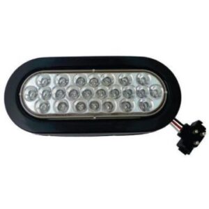 6" OVAL MARKER LIGHT 24 LED WHITE W/ GROMMET & PLUG