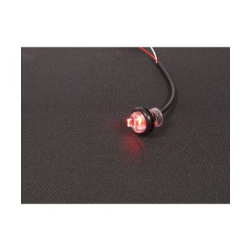 3/4" ROUND MARKER LIGHT 1 LED RED CLEAR LENS W/ GROMMET & CABLE