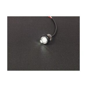 3/4" ROUND MARKER LIGHT 1 LED WHITE W/ GROMMET & CABLE
