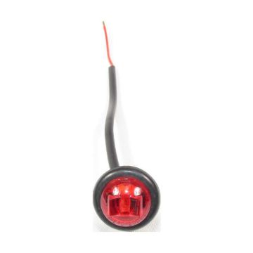 3/4" ROUND MARKER LIGHT 1 LED RED W/ GROMMET & CABLE