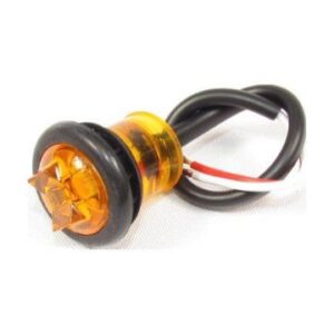 3/4" ROUND MARKER LIGHT 1 LED AMBER W/ GROMMET & CABLE