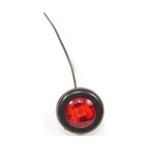 3/4" ROUND MARKER LIGHT FLAT 1 LED RED W/ GROMMET & CABLE