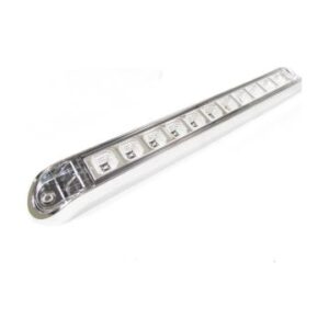 AMBER, 11 LED LIGHT BAR WITH CHROME BEZEL