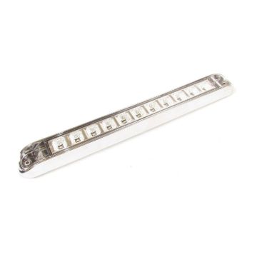 AMBER CLEAR, 11 LED LIGHT BAR WITH CHROME BEZEL