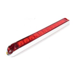 RED, 11 LED LIGHT BAR WITH CHROME BEZEL
