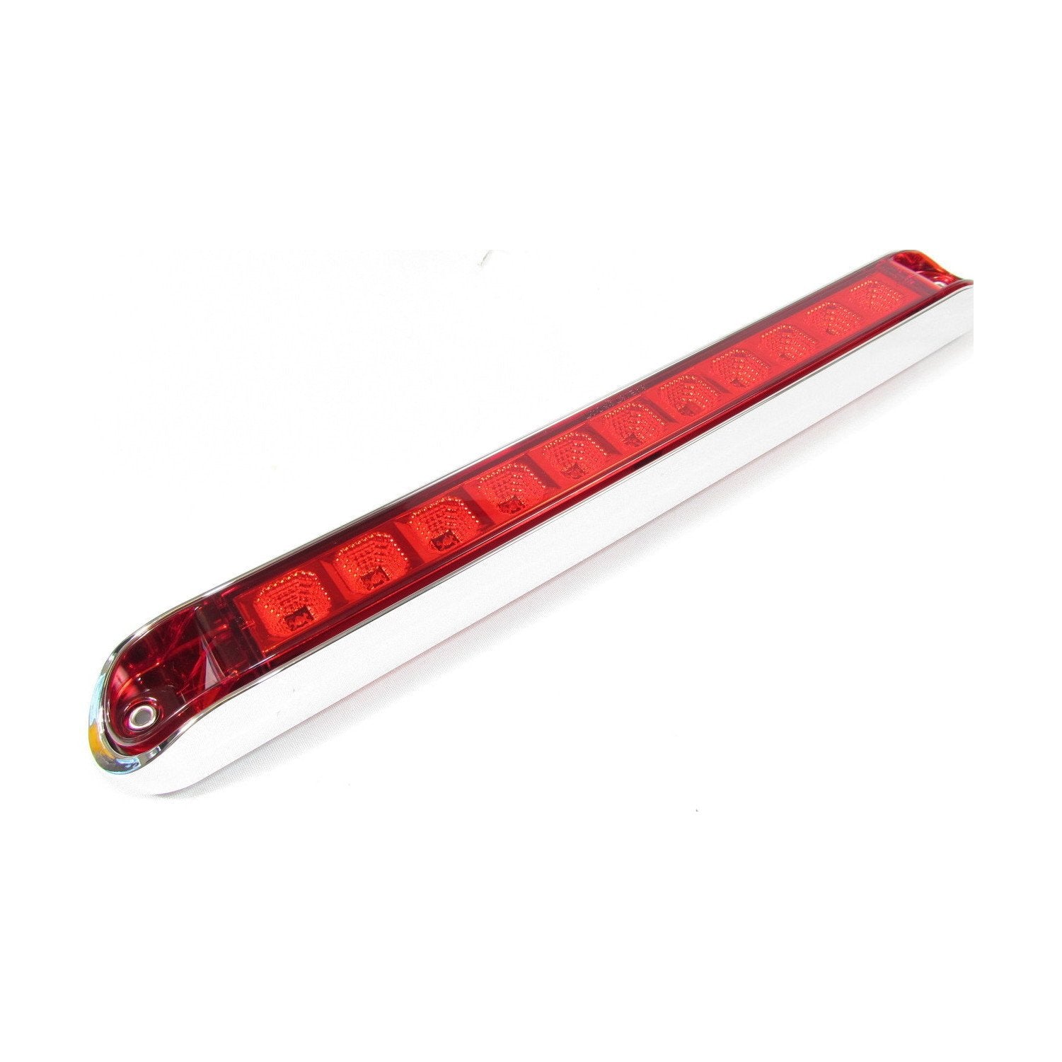 RED, 11 LED LIGHT BAR WITH CHROME BEZEL