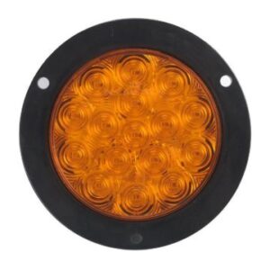 4†Round Amber, 16 SQ LED, 12 Volts, w / Mounting Bracket