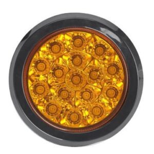 4†Round Amber, 16 SQ LED, 12 Volts, w / grommet