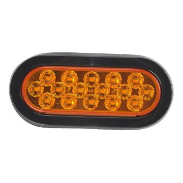 6†Oval Amber, 16 SQ LED, 12 Volts, w / grommet