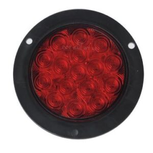4â€ Round Red, 16 SQ LED, 12 Volts, w / Mounting Bracket