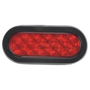 6â€ Oval Red, 16 SQ LED, 12 Volts, w / grommet