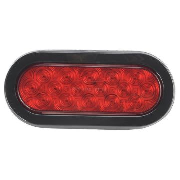 6†Oval Red, 16 SQ LED, 12 Volts, w / grommet