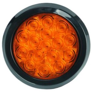 4â€ Round Amber, 16 SQ LED, 12 Volts, w / grommet