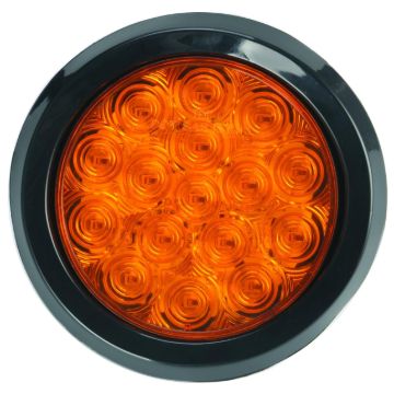 4†Round Amber, 16 SQ LED, 12 Volts, w / grommet