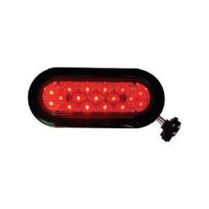 6" OVAL MARKER LIGHT 17 LED RED W/ GROMMET & PLUG