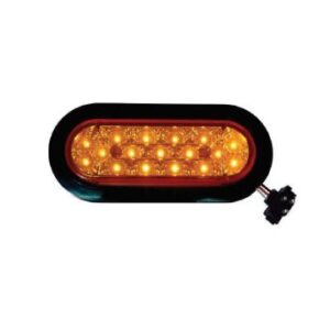 6" OVAL MARKER LIGHT 17 LED AMBER W/ GROMMET & PLUG