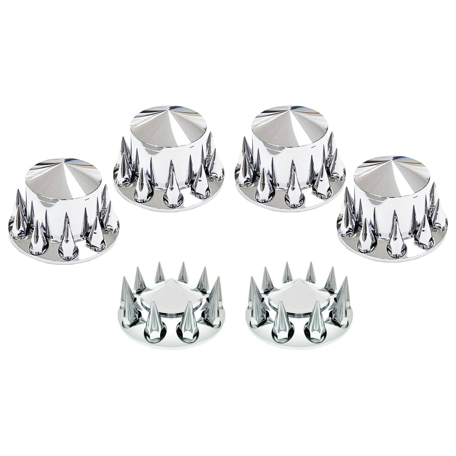 6 pcs AXLE COVER KIT SCREW-IN CHROME POINTED STYLE
