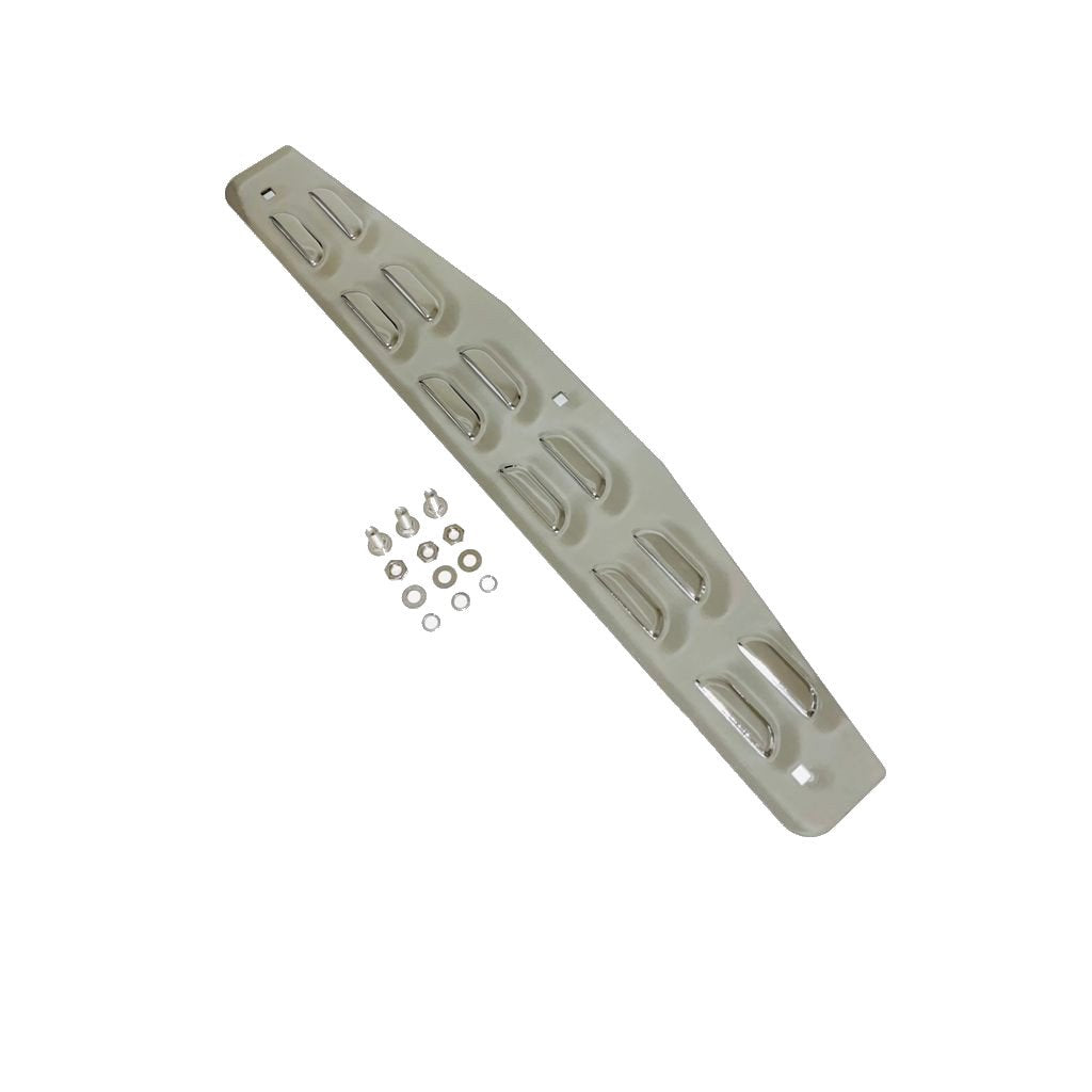 CHROME BOTTOM PLATE(LOUVER) WITH BOLT THRU STUDS 4" X 24"