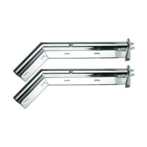 MUD FLAP HANGER CHROME 45 DEGREE ANGLE 1-1/8" SPACING BETWEEN BOLTS. SOLD BY PAIR