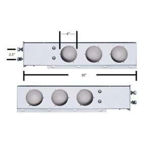 CHROME SPRING LOADED 2 PIECES LIGHT BAR WITH ROUND CUT OUT 6"X30"X2.25"