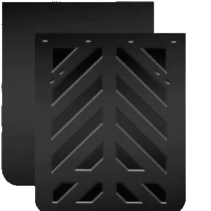 MUD FLAP BLACK WITH WHITE LETTERING 24"X30"